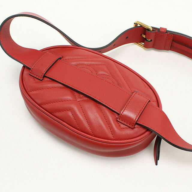 中古 グッチ ボディバッグ レディース ブランド GUCCI GGマーモント ベルトバッグ 476434 レッド バッグ USDGU95810011