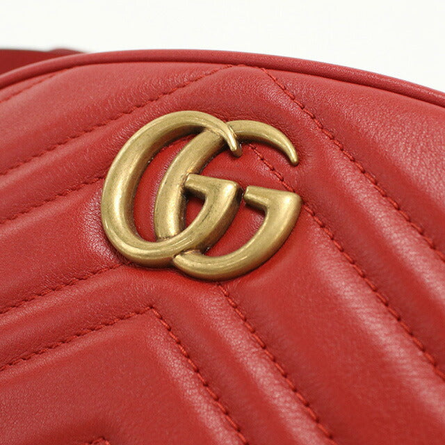 中古 グッチ ボディバッグ レディース ブランド GUCCI GGマーモント ベルトバッグ 476434 レッド バッグ USDGU95810011