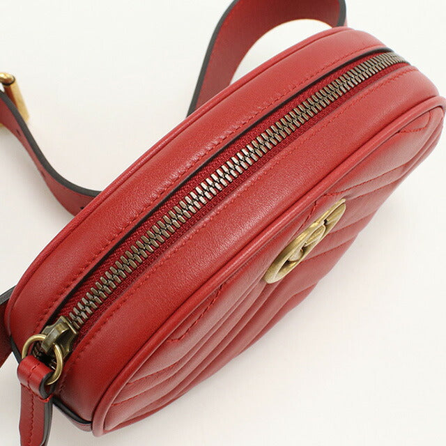 中古 グッチ ボディバッグ レディース ブランド GUCCI GGマーモント ベルトバッグ 476434 レッド バッグ USDGU95810011