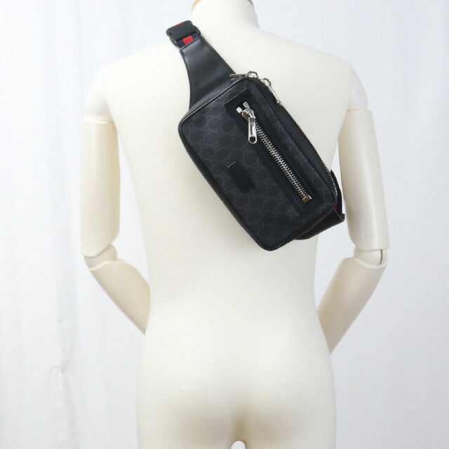 中古 グッチ ボディバッグ メンズ ブランド GUCCI GGスプリーム ベルトバッグ 474293 ブラック バッグ USDGU95947011