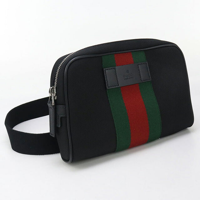 中古 グッチ ボディバッグ メンズ ブランド GUCCI シェリーライン ベルトバッグ 630919 ブラック バッグ USDGU96075011