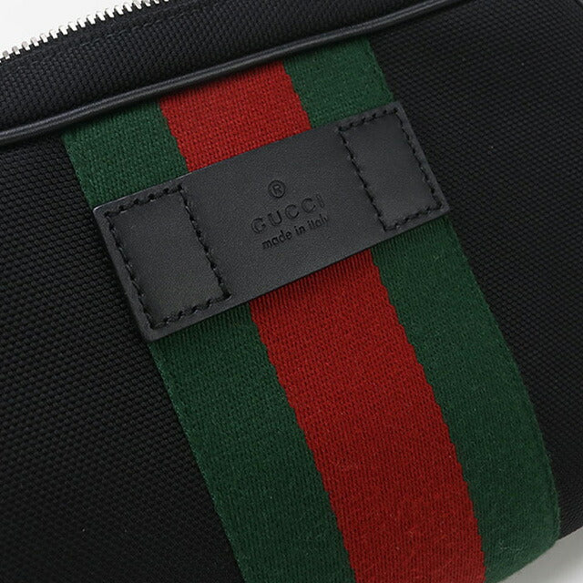 中古 グッチ ボディバッグ メンズ ブランド GUCCI シェリーライン ベルトバッグ 630919 ブラック バッグ USDGU96075011
