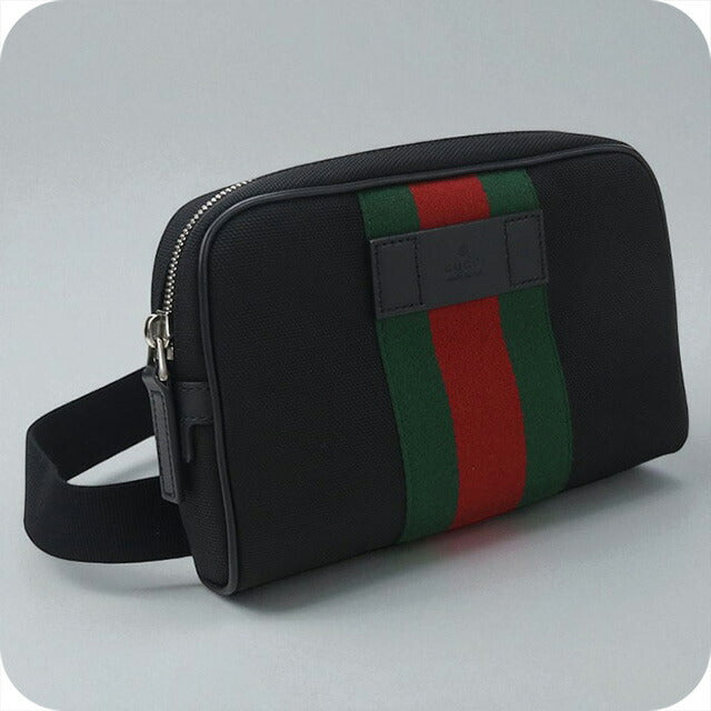 中古 グッチ ボディバッグ メンズ ブランド GUCCI シェリーライン ベルトバッグ 630919 ブラック バッグ USDGU96075011