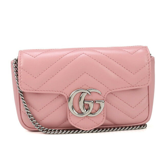 中古 グッチ 斜め掛け ショルダーバッグ レディース ブランド GUCCI GGマーモント ミニ レザー 476433 ピンク バッグ USDGU96455011