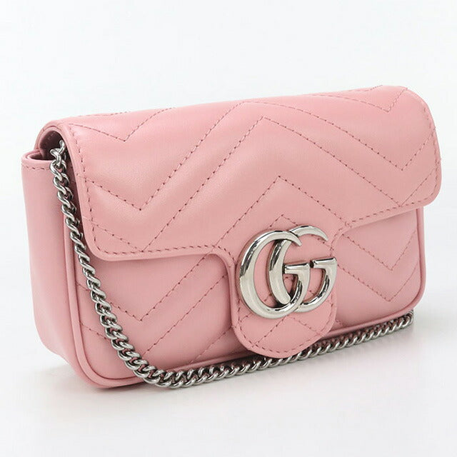 中古 グッチ 斜め掛け ショルダーバッグ レディース ブランド GUCCI GGマーモント ミニ レザー 476433 ピンク バッグ USDGU96455011