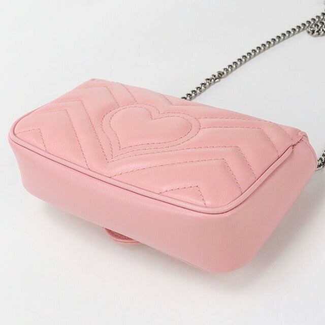 中古 グッチ 斜め掛け ショルダーバッグ レディース ブランド GUCCI GGマーモント ミニ レザー 476433 ピンク バッグ USDGU96455011