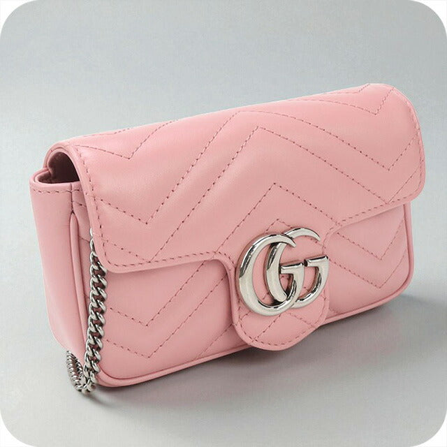 中古 グッチ 斜め掛け ショルダーバッグ レディース ブランド GUCCI GGマーモント ミニ レザー 476433 ピンク バッグ USDGU96455011