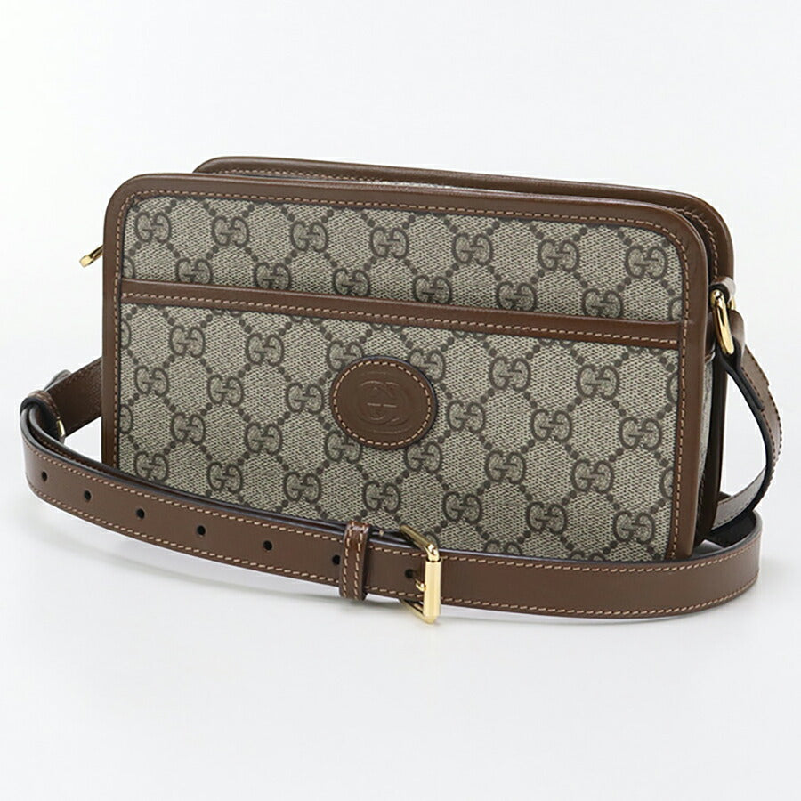 中古 グッチ 斜め掛け ショルダーバッグ レディース ブランド GUCCI インターロッキングG ショルダーバッグ 658572 ベージュ バッグ USDGU96458011