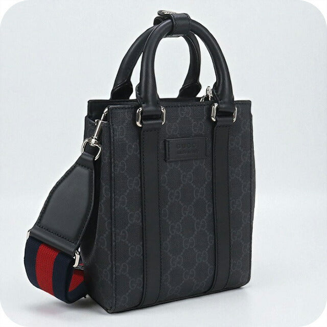中古 グッチ ハンドバッグ メンズ ブランド GUCCI GGスプリーム 2WAY ミニ トートバッグ レザー 696010 ブラック バッグ USDGU96461011