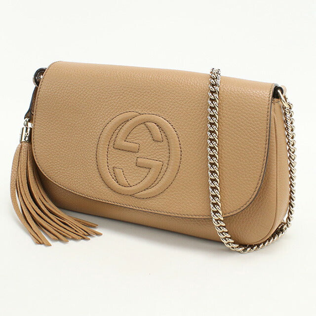 中古 グッチ 斜め掛け ショルダーバッグ レディース ブランド GUCCI ソーホー チェーン レザー 536224 ベージュ バッグ USDGU96560011