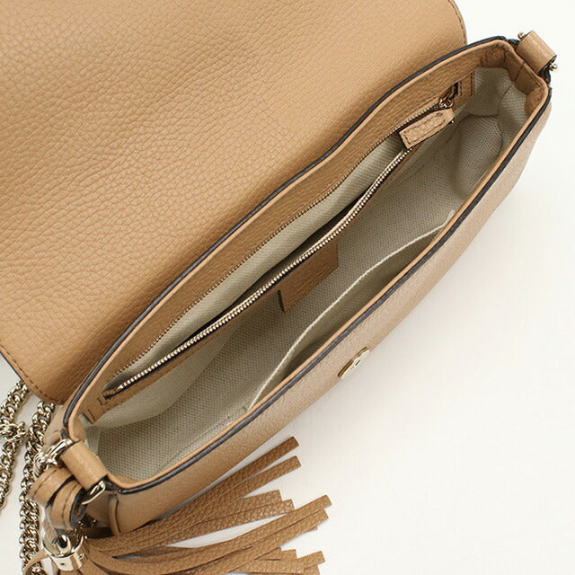 中古 グッチ 斜め掛け ショルダーバッグ レディース ブランド GUCCI ソーホー チェーン レザー 536224 ベージュ バッグ USDGU96560011