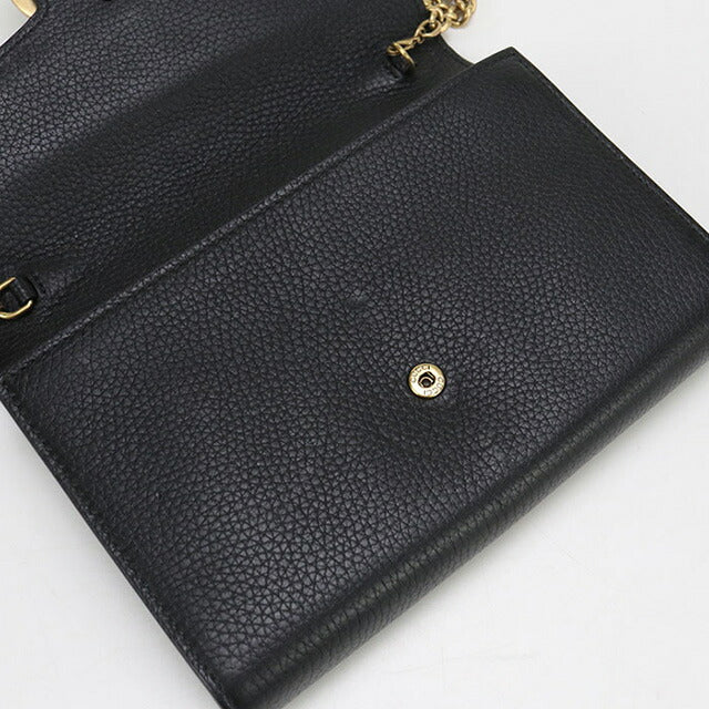 中古 グッチ チェーンウォレット レディース ブランド GUCCI GGマーモント チェーンウォレット レザー 401232 ブラック 財布 USDGU96731011
