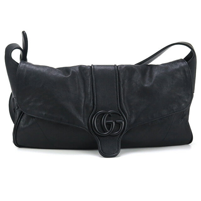 中古 グッチ ショルダーバッグ レディース ブランド GUCCI ダブルG ショルダーバッグ レザー 767209 ブラック バッグ USDGU97147011