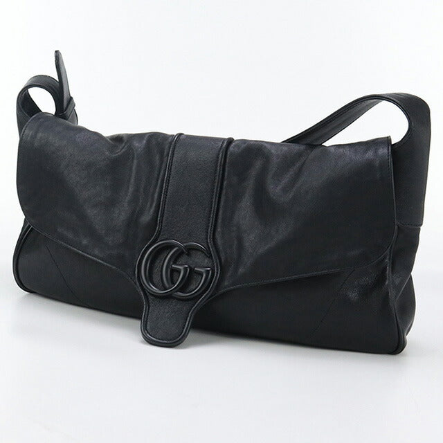 中古 グッチ ショルダーバッグ レディース ブランド GUCCI ダブルG ショルダーバッグ レザー 767209 ブラック バッグ USDGU97147011