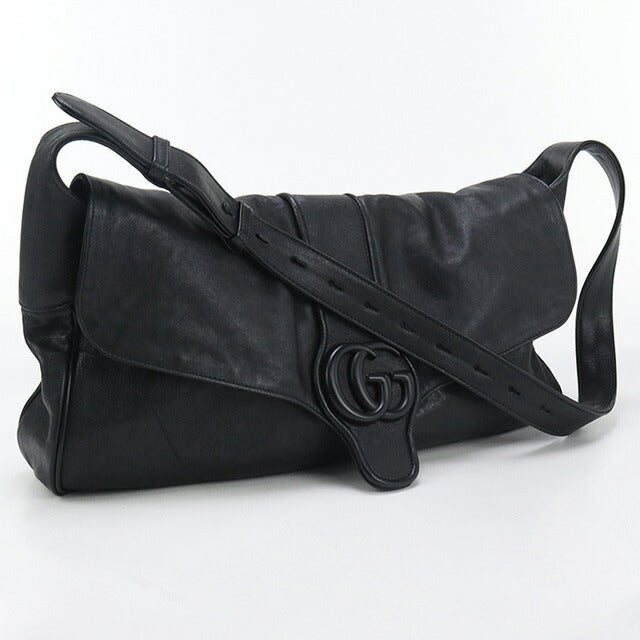 中古 グッチ ショルダーバッグ レディース ブランド GUCCI ダブルG ショルダーバッグ レザー 767209 ブラック バッグ USDGU97147011
