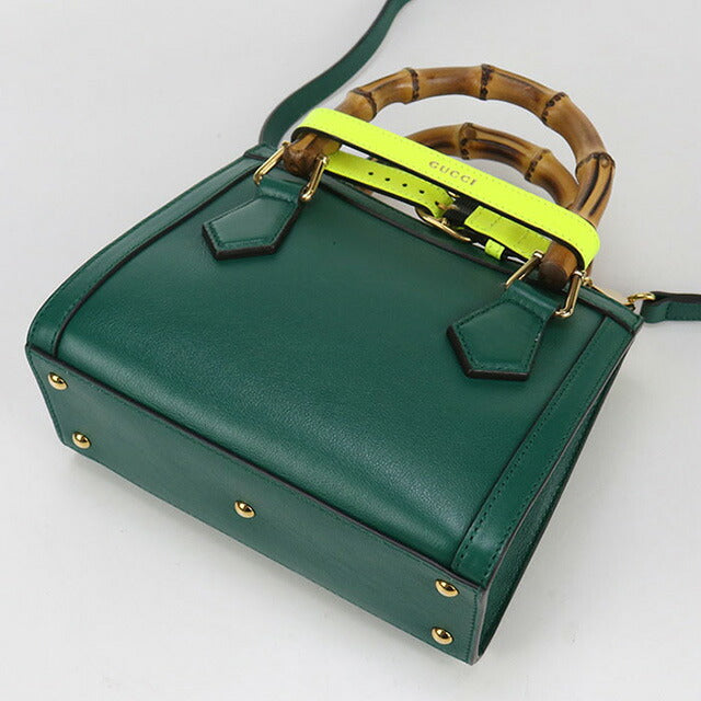 中古 グッチ ハンドバッグ レディース ブランド GUCCI グッチ ダイアナ スモール トートバッグ 2WAY レザー 655661 グリーン バッグ USDGU97440011