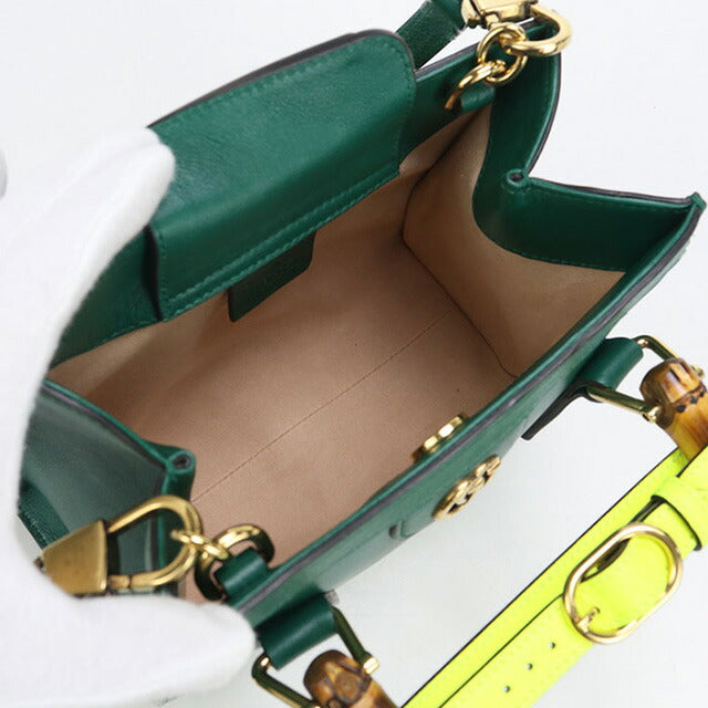 中古 グッチ ハンドバッグ レディース ブランド GUCCI グッチ ダイアナ スモール トートバッグ 2WAY レザー 655661 グリーン バッグ USDGU97440011