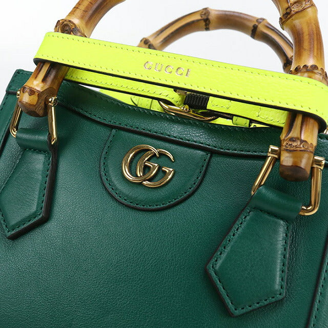 中古 グッチ ハンドバッグ レディース ブランド GUCCI グッチ ダイアナ スモール トートバッグ 2WAY レザー 655661 グリーン バッグ USDGU97440011