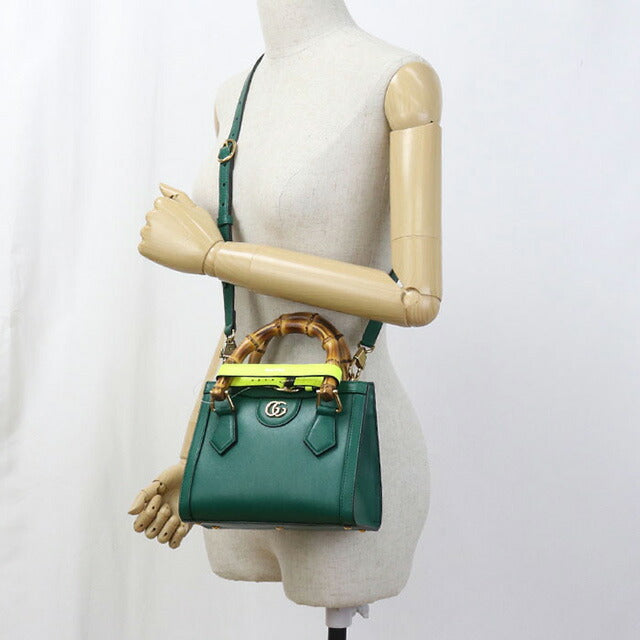 中古 グッチ ハンドバッグ レディース ブランド GUCCI グッチ ダイアナ スモール トートバッグ 2WAY レザー 655661 グリーン バッグ USDGU97440011
