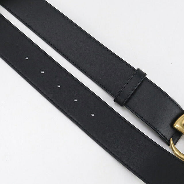 Used Gucci belt ladies brand GUCCI GG Marmont wide belt leather 400593 black accessory USDGU97474011