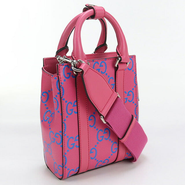 中古 グッチ トートバッグ レディース ブランド GUCCI GGエンボス ミニ 2WAY レザー 696010 ピンク バッグ USDGU97693011