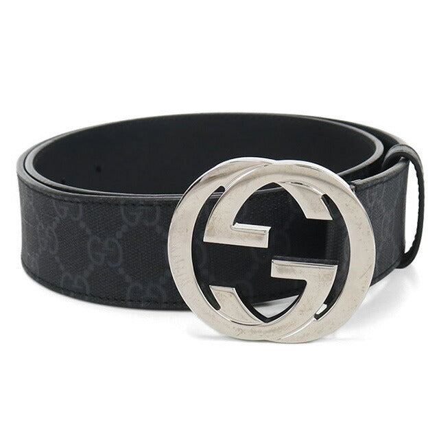 中古 グッチ ベルト メンズ ブランド GUCCI GGスプリーム レザー 411924 ブラック 小物 USDGU97968011