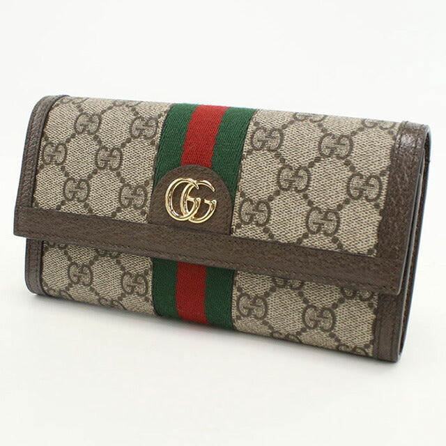 中古 グッチ 長財布ニ折小銭入付き レディース ブランド GUCCI オフィディア GG コンチネンタルウォレット レザー 523153 ベージュ 財布 USDGU98808011