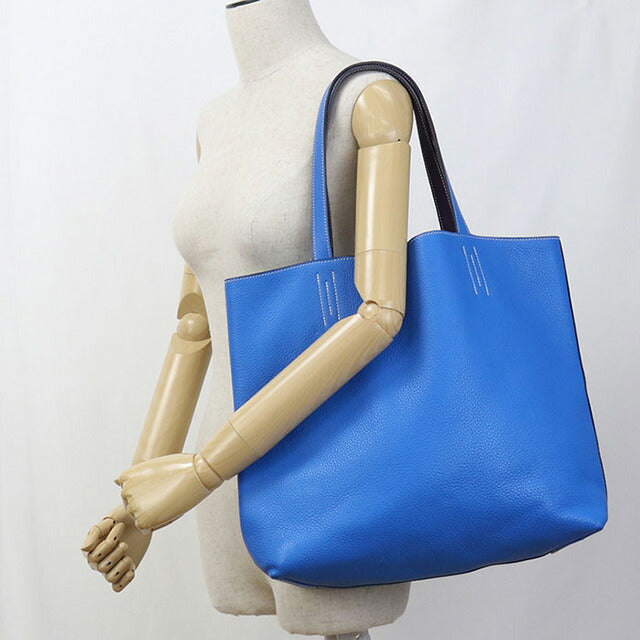 Used Hermes Tote Bag Unisex Brand HERMES Double Sense 36 Blue Bag USDHE100186011