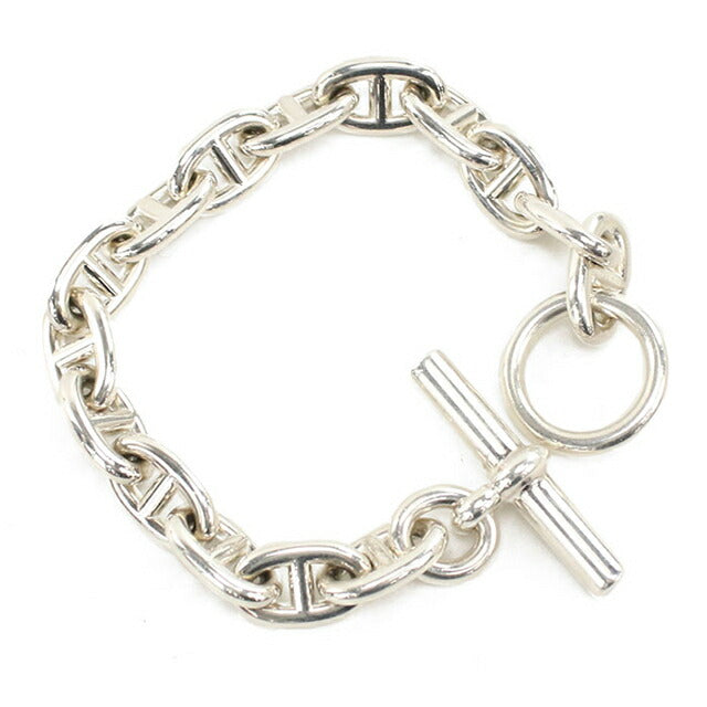 中古 エルメス ブレスレット ユニセックス ブランド HERMES シェーヌダンクルMM 15コマ シルバー アクセサリー USDHE100450011