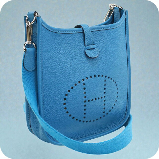 二手 Hermes 斜挎单肩包 女士品牌 HERMES Evelyn TPM 蓝色包 USDHE100754011