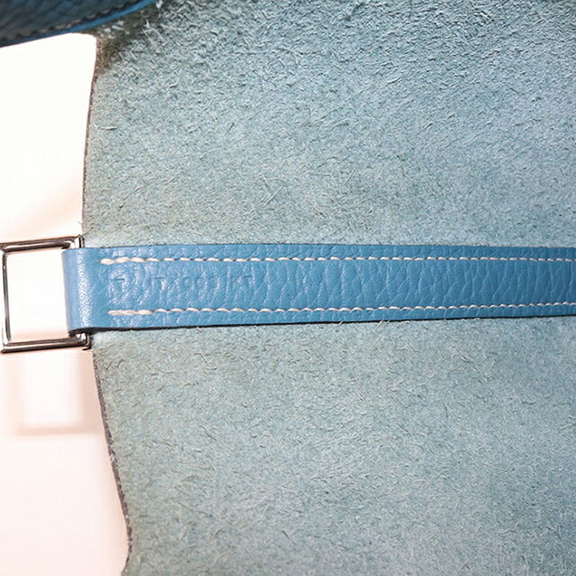 二手 Hermes 手提包 女士品牌 HERMES Picotan Lock PM 蓝色包 USDHE101795011