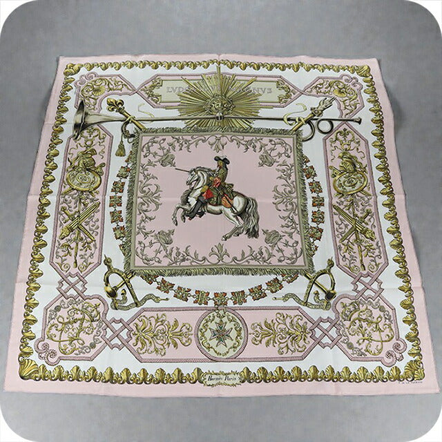 Used Hermes Scarf Women's Brand HERMES Carre90 Pink Accessory
