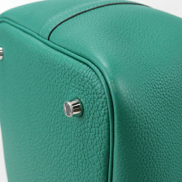 二手 Hermes 手提包 女士品牌 HERMES Picotan Lock MM 绿色包 USDHE103885011