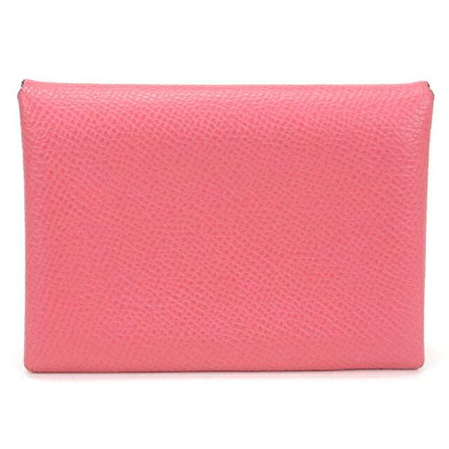 二手爱马仕零钱包女士品牌 HERMES Calvi Duo 粉色 USDHE104597011