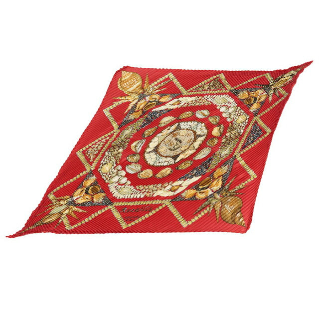 Used Hermes Scarf Unisex Brand HERMES Pleated Carre Red USDHE106177011