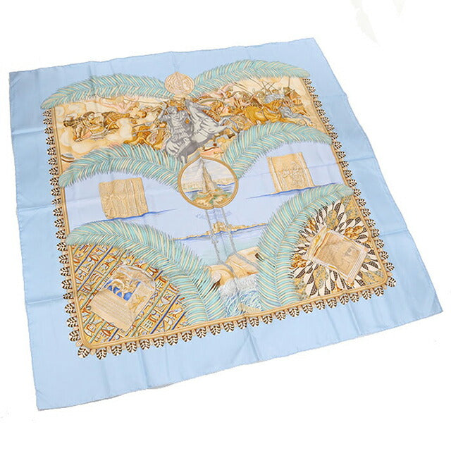 二手爱马仕围巾男女通用品牌 HERMES Carre90 蓝色 USDHE106843011