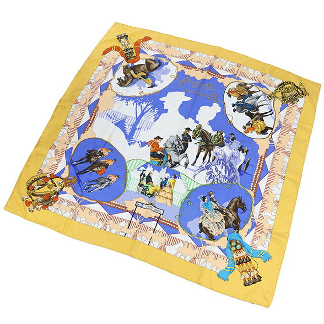 二手爱马仕围巾男女通用品牌 HERMES Carre90 黄色 USDHE106845011