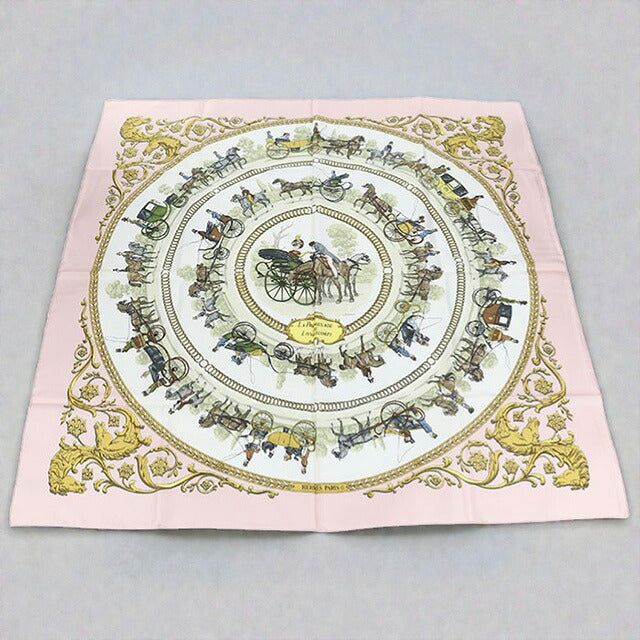 中古 エルメス スカーフ ユニセックス ブランド HERMES カレ90 ピンク 小物 USDHE107070011