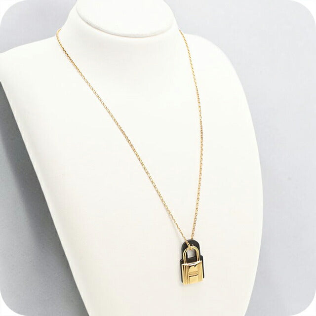 【人気】エルメス　オーケリー　ネックレス　ゴールド×ノワール　刻印D 中古 エルメス ネックレス レディース ブランド HERMES オーケリーPM