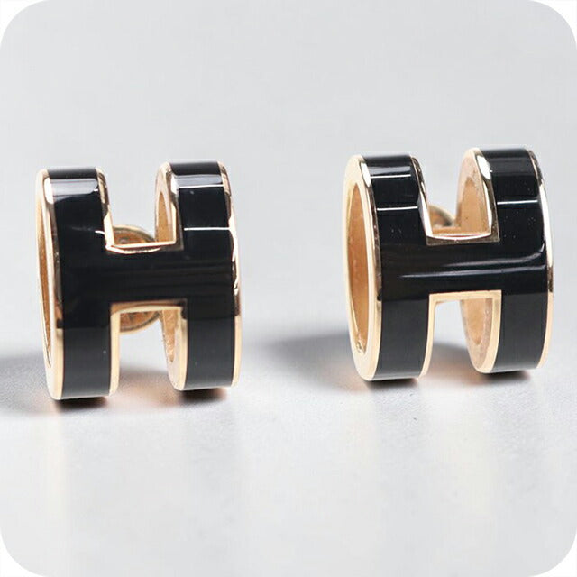 中古 エルメス ピアス レディース ブランド HERMES ポップ H ブラック