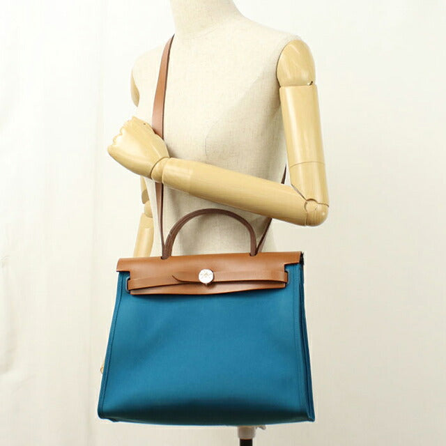 Used Hermes Handbag Ladies Brand HERMES Ale Bag Zip PM Blue USDHE115791011