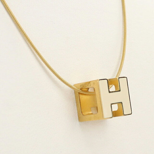 中古 エルメス ネックレス レディース ブランド HERMES カージュドアッシュ ホワイト アクセサリー USDHE115974011
