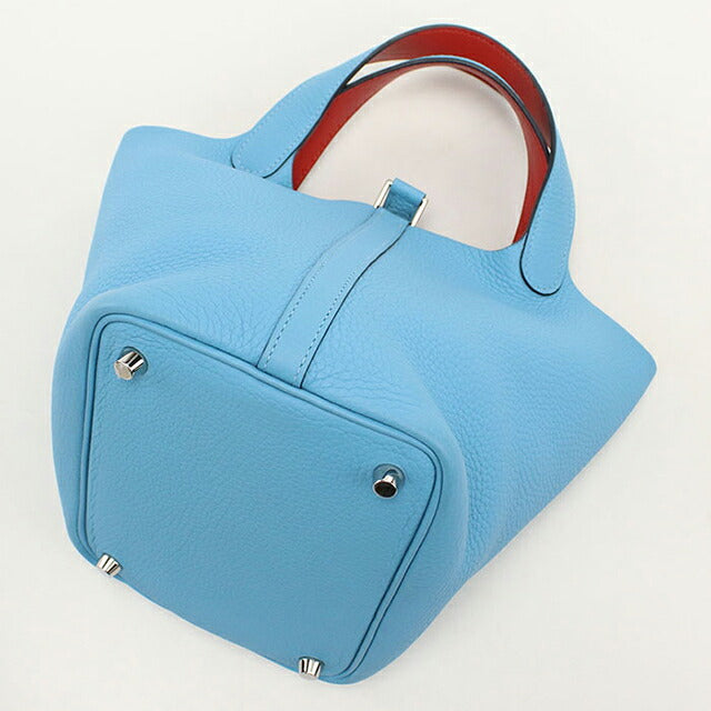 Used Hermes Handbag Unisex Brand HERMES Picotan Rock Eclat PM Blue USDHE117751011