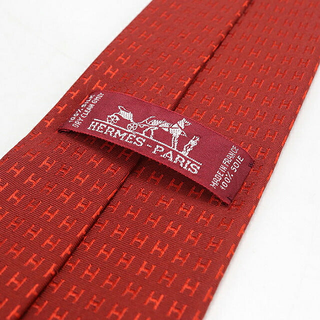 中古 エルメス ネクタイ メンズ ブランド HERMES レッド USDHE118872011