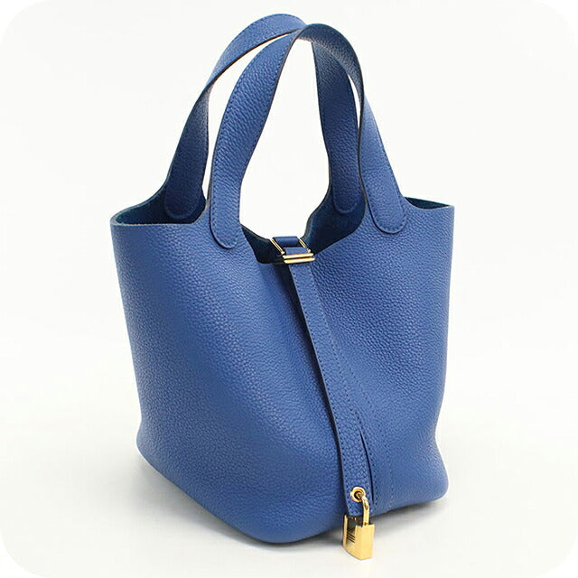 Used Hermes Handbag Unisex Brand HERMES Picotan Lock PM Blue USDHE120303011
