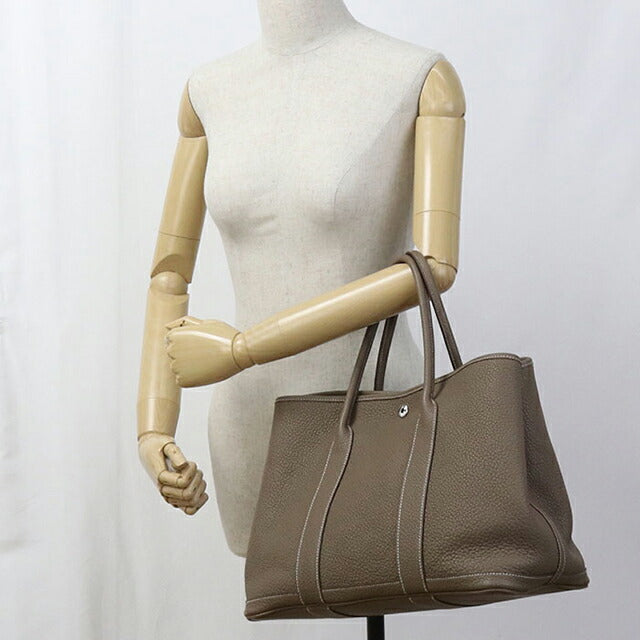 二手 Hermes 手提包 女士品牌 HERMES Garden Party PM 灰色包 USDHE85770011