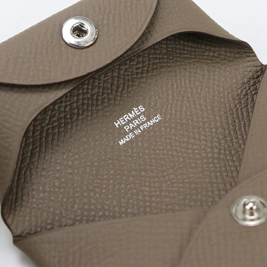 中古 エルメス 小銭入れ ユニセックス ブランド HERMES バスティア グレー 財布 USDHE94341011
