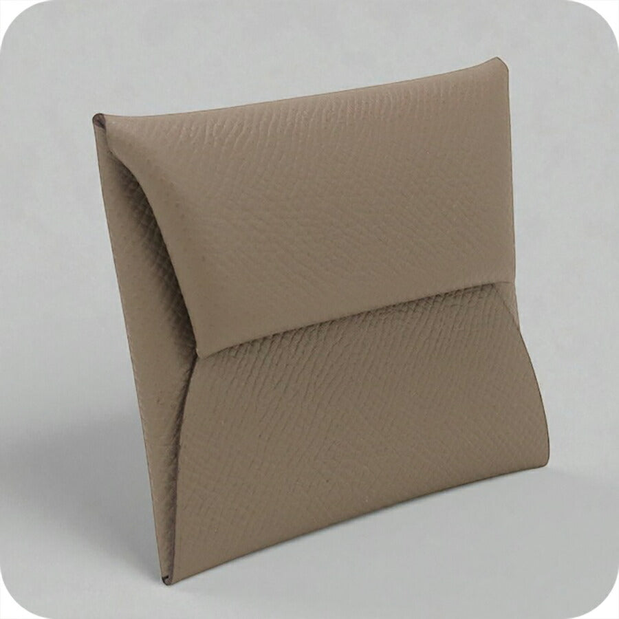 中古 エルメス 小銭入れ ユニセックス ブランド HERMES バスティア グレー 財布 USDHE94341011