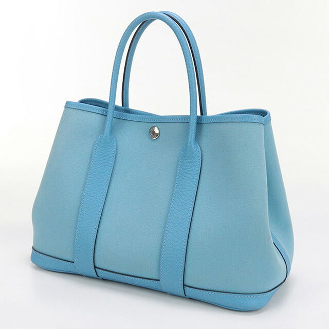 中古 エルメス トートバッグ レディース ブランド HERMES ガーデンパーティーTPM ブルー バッグ USDHE96039011