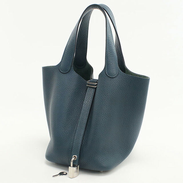 中古 エルメス ハンドバッグ レディース ブランド HERMES ピコタンロックPM ブルー バッグ USDHE96236011